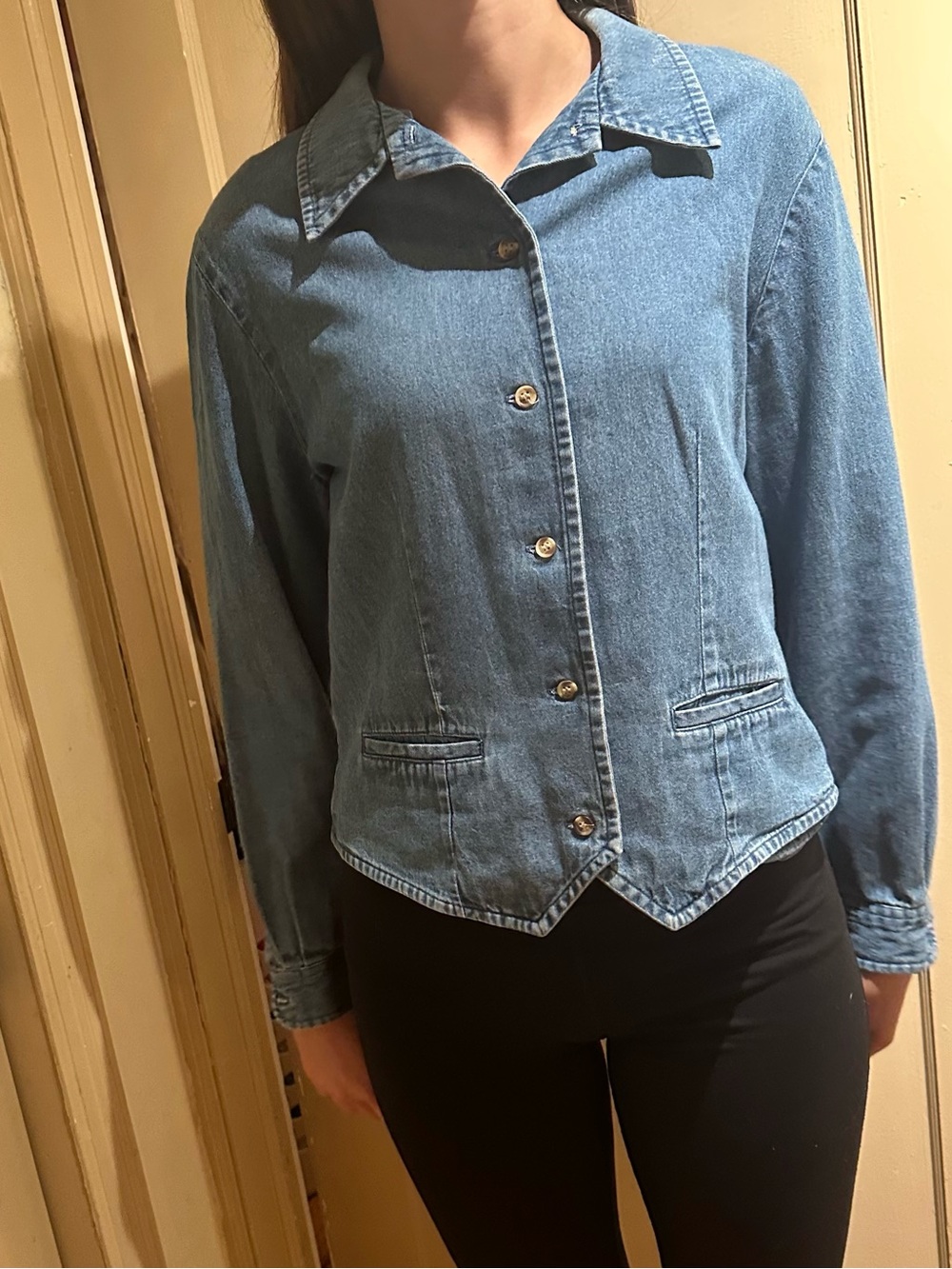 Talbots Classic Blue Denim Button-Front Jacket